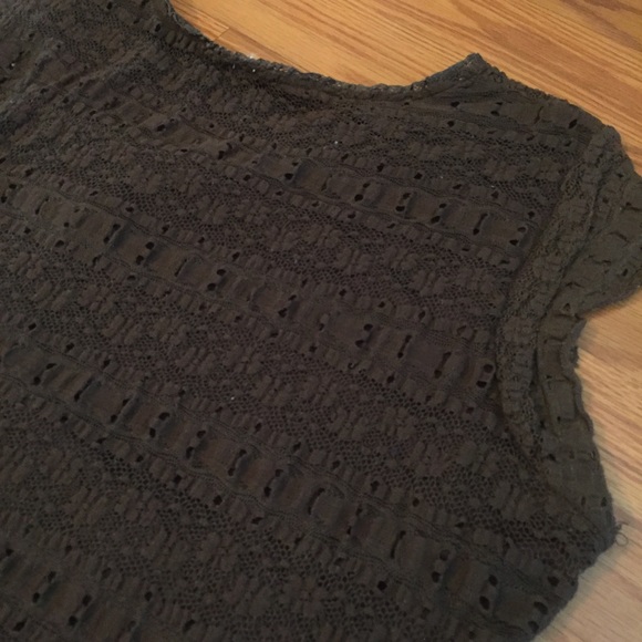 Brown Lace Cap Sleeve Tank Top - Picture 12 of 13